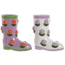Plantador Branco Lilás Dolomite Bota 21 x 11 x 22 cm (2 Unidades)