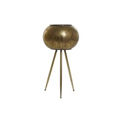 Plantador Dourado Metal Moderno 30 x 30 x 60 cm