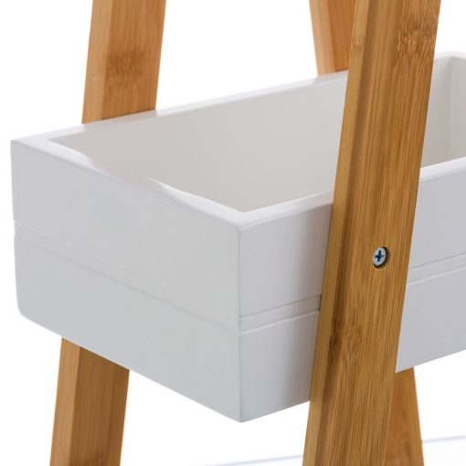 Prateleira de Casa de Banho Branco Natural 30 x 19 x 81 cm - Image 2