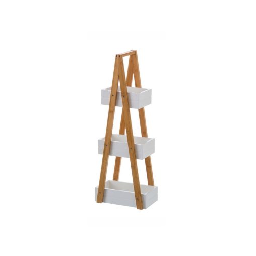 Prateleira de Casa de Banho Branco Natural 30 x 19 x 81 cm