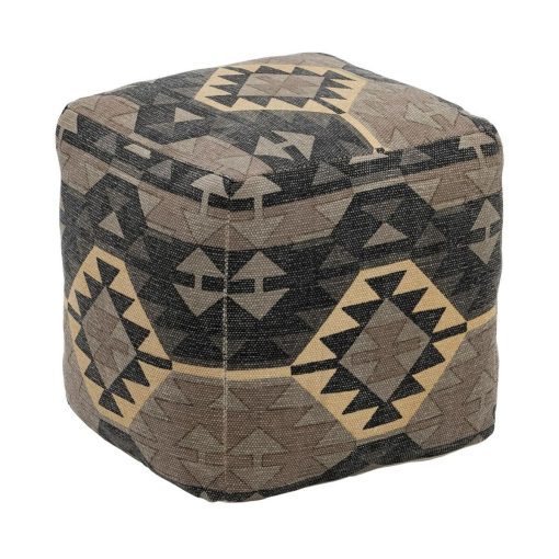 Puff Preto Taupe 45 x 45 x 45 cm