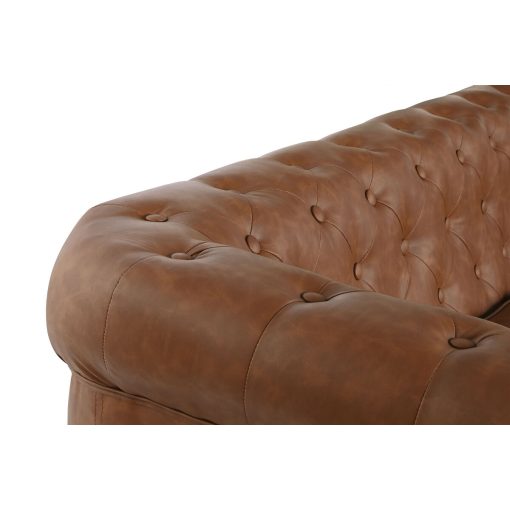 Sofá de 3 Lugares Castanho Natural Vintage 218 X 78 X 70 cm - Image 3