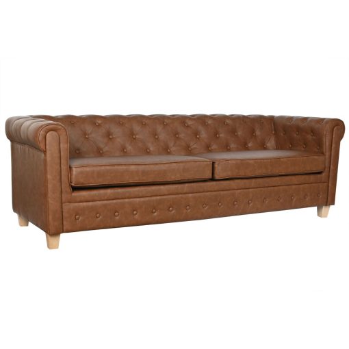 Sofá de 3 Lugares Castanho Natural Vintage 218 X 78 X 70 cm