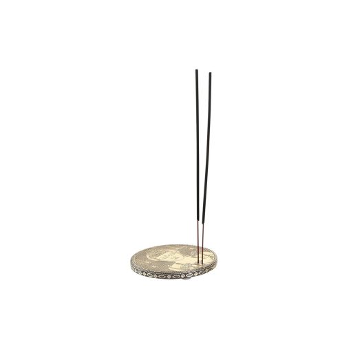 Suporte Ø 10 cm Madeira Alumínio Buda Árabe - Image 2