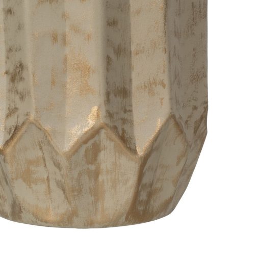 Vaso Bege Dourado Ferro 23 x 23 x 52 cm - Image 6