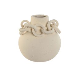 Vaso Branco Cerâmica Grés Moderno 22 x 22 x 22 cm