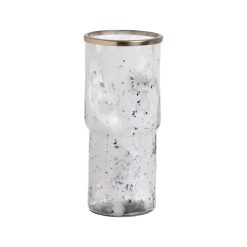 Vaso Branco Champanhe Alumínio Cristal 18