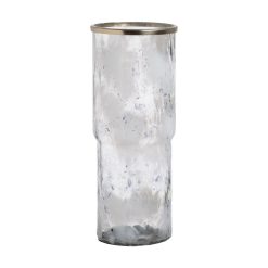 Vaso Branco Champanhe Alumínio Cristal 19