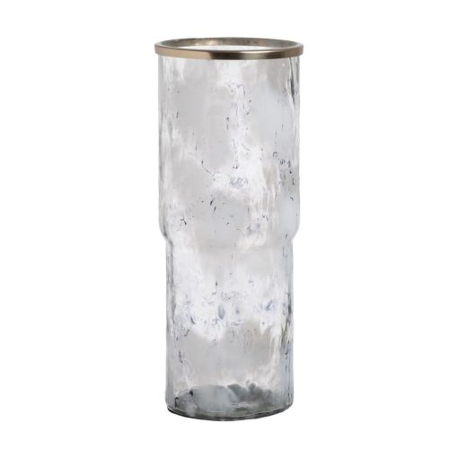 Vaso Branco Champanhe Alumínio Cristal 19