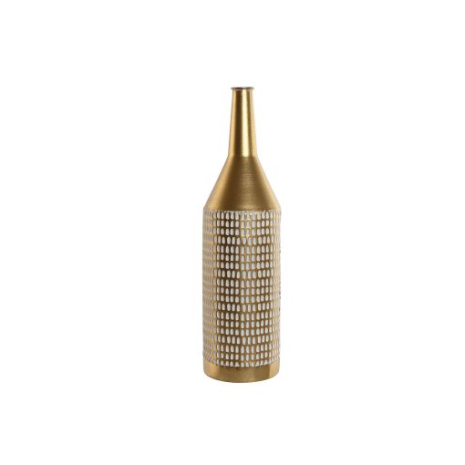 Vaso Branco Dourado Metal Moderno 14