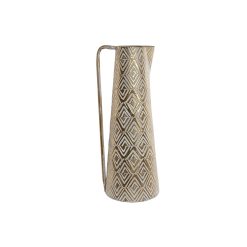 Vaso Branco Dourado Metal Moderno 24