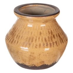 Vaso Castanho Cerâmica 13 x 13 x 11