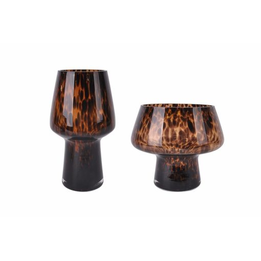 Vaso Castanho Preto Cristal Moderno 16,5 x 16,5 x 29 cm - Image 5