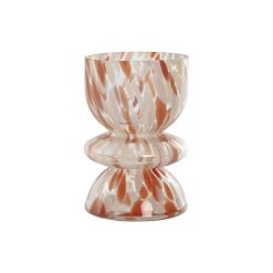 Vaso Creme Terracota Cristal Moderno 16 x 16 x 24 cm