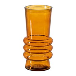 Vaso Laranja Vidro reciclado 13 x 13 x 25 cm