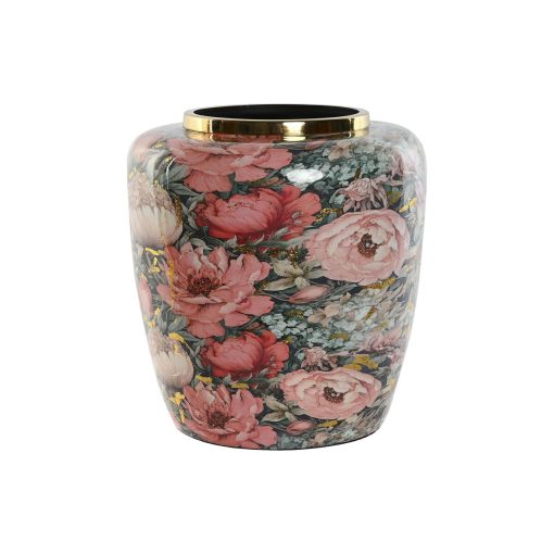 Vaso Multicolor Cor de Rosa Metal 33 x 33 x 35 cm