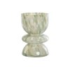 Vaso Verde Creme Cristal Moderno 16 x 16 x 24 cm