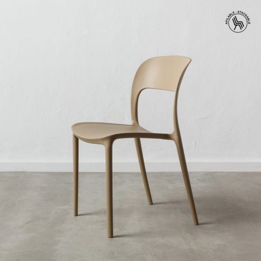 Cadeira de polipropileno bege 43 x 43 x 83,20 cm (4 unidades) - Image 3