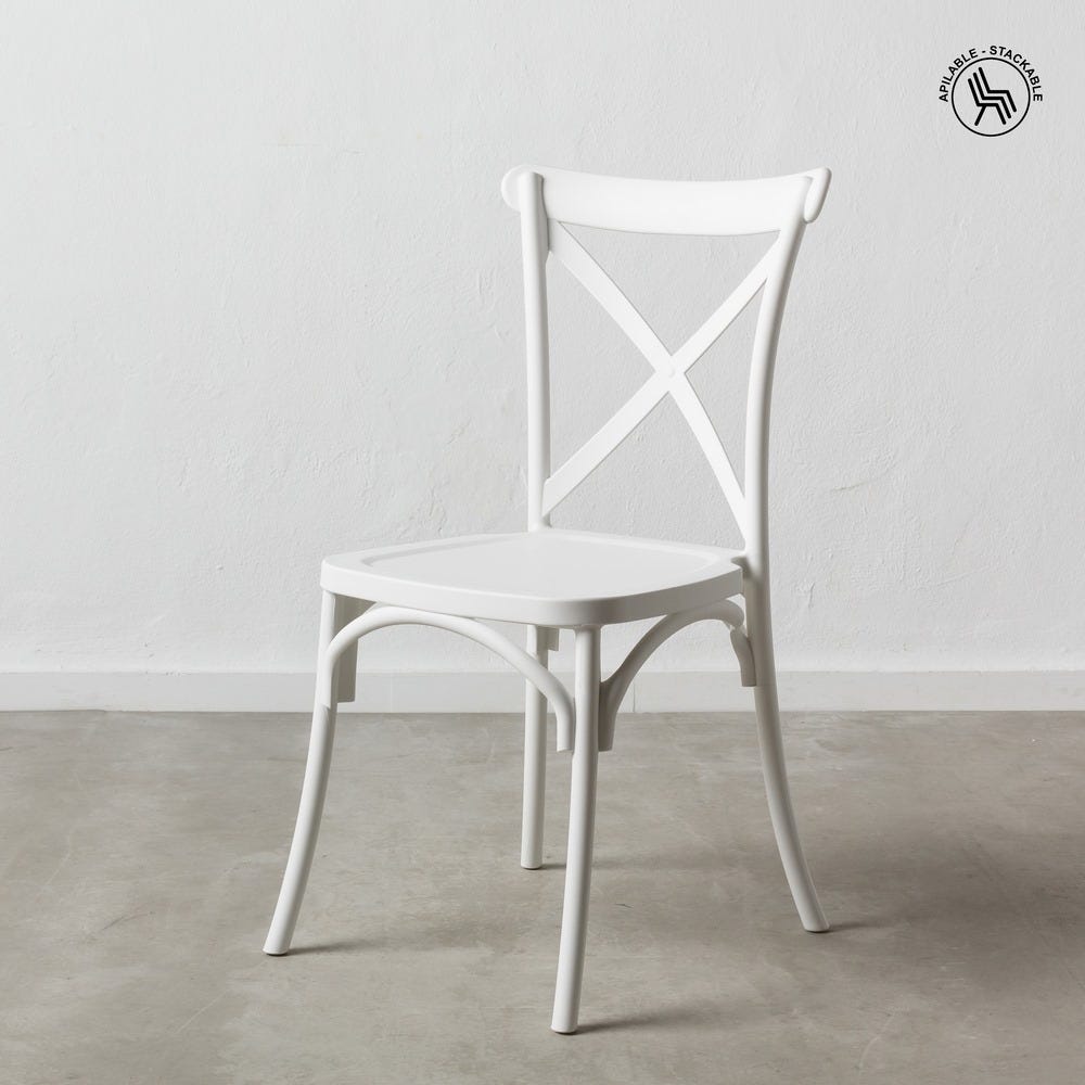Cadeira de polipropileno branco 48,50 x 43 x 91 cm (4 unidades) - Image 3