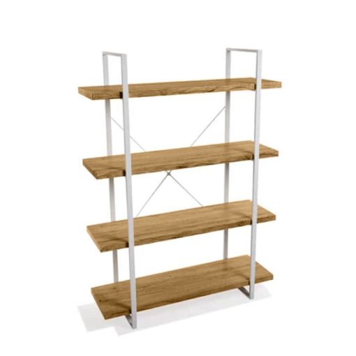 4 Prateleiras Madeira Metal Branco - Image 5