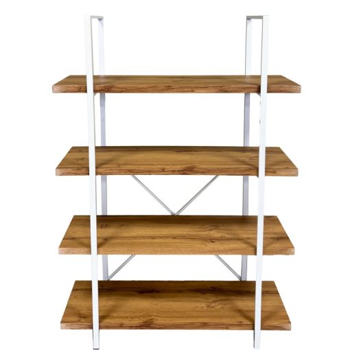 4 Prateleiras Madeira Metal Branco