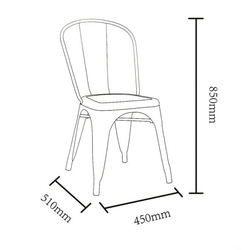 Cadeira Branco Metal Dallas Industrial 45 X 52,50 X 85 Cm (4 unidades) - Image 7