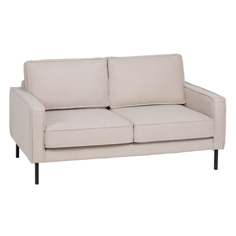 Sofá Bege 2 Lugares Tecido-Metal Sala 163 X 87 X 90 Cm - Image 8