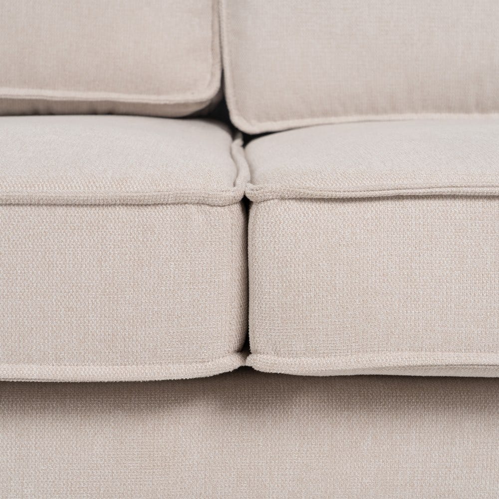 Sofá Bege 2 Lugares Tecido-Metal Sala 163 X 87 X 90 Cm - Image 13