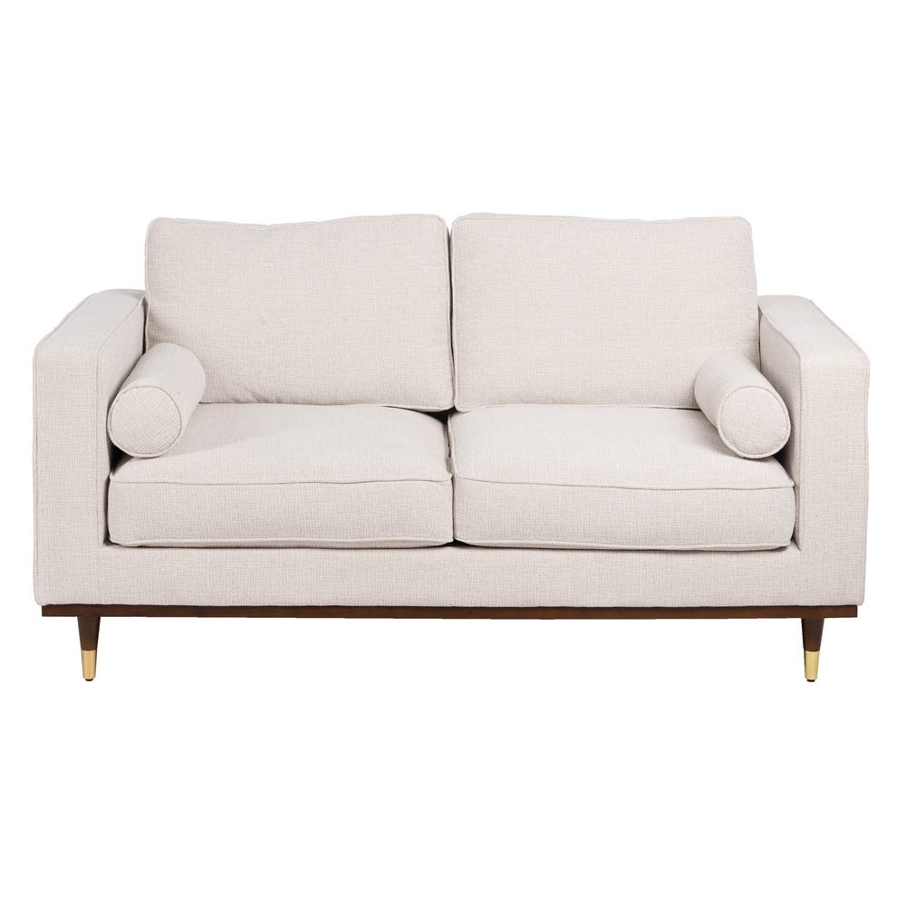 Sofá 2 Lugares Sala Tecido-Madeira Bege 172 X 89 X 91 Cm - Image 7