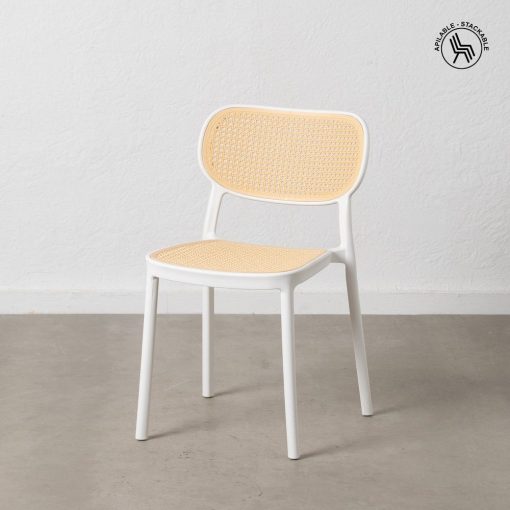Cadeira de sala de polipropileno bege-branco 53,80 x 47,50 x 78 cm (2 unidades) - Image 3