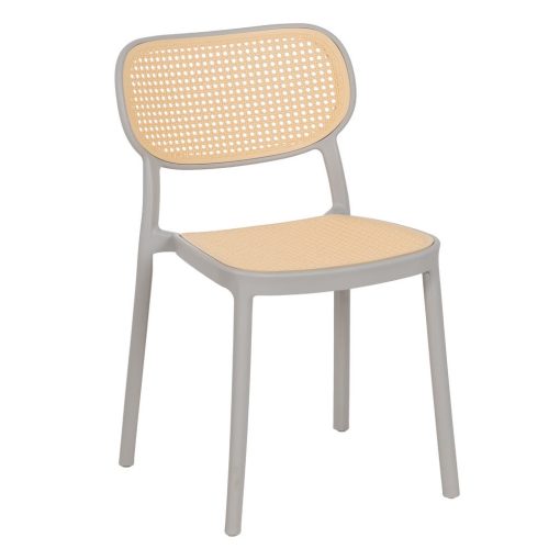 Cadeira de sala de polipropileno bege-cinza 53,80 x 47,50 x 78 cm (2 unidades) - Image 4