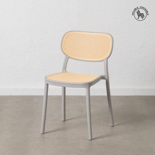 Cadeira de sala de polipropileno bege-cinza 53,80 x 47,50 x 78 cm (2 unidades) - Image 3