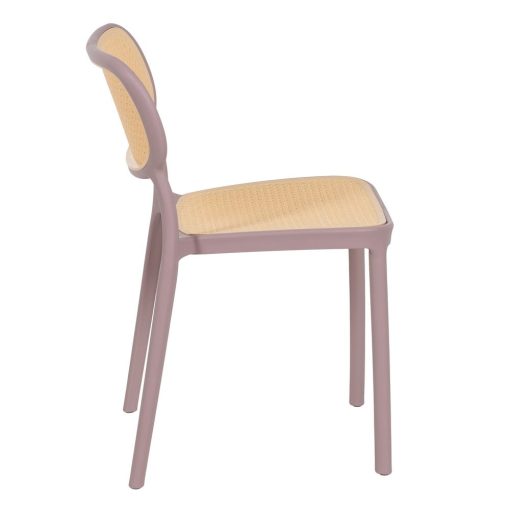 Cadeira de sala de polipropileno bege-rosa 53,80 x 47,50 x 78 cm (2 unidades) - Image 5