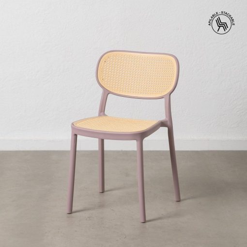 Cadeira de sala de polipropileno bege-rosa 53,80 x 47,50 x 78 cm (2 unidades) - Image 13