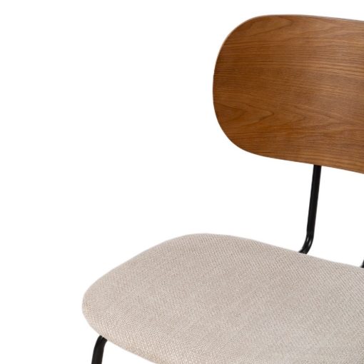 Cadeira de sala em tecido-metal Castanho-creme 48 x 55 x 82,50 cm (4 unidades) - Image 4