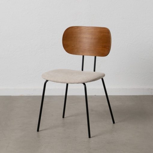 Cadeira de sala em tecido-metal Castanho-creme 48 x 55 x 82,50 cm (4 unidades) - Image 7