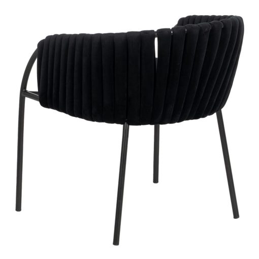 Cadeira de sala em tecido-metal preto 60 x 49 x 70 cm - Image 6