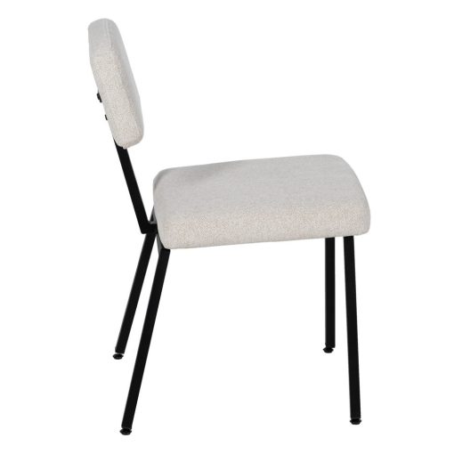 Cadeira Branco Tecido-Metal Decoração. 42,50 x 55 x 77,50 cm (4 unidades) - Image 5