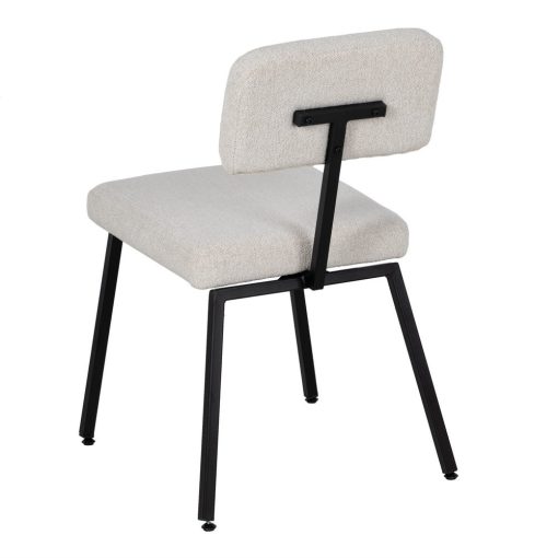 Cadeira Branco Tecido-Metal Decoração. 42,50 x 55 x 77,50 cm (4 unidades) - Image 14