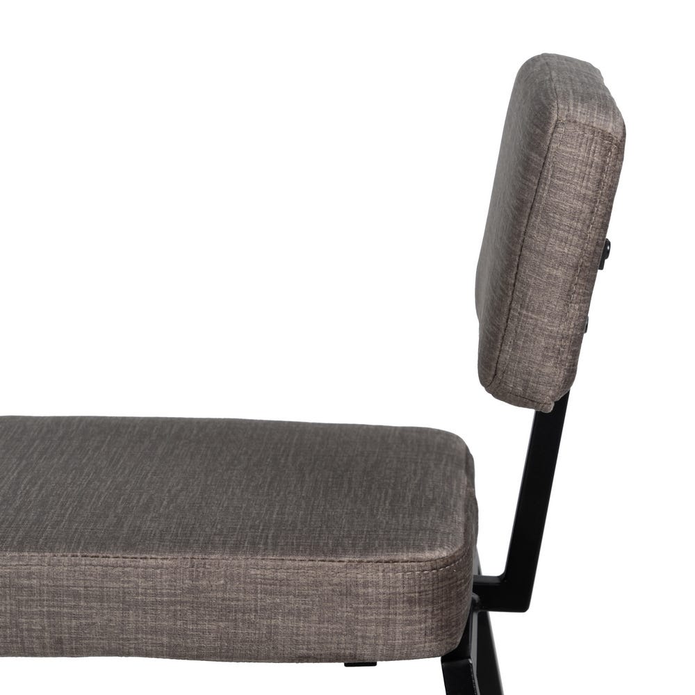 Banco Cinza Tecido-Metal Decoração. 39x50,50x103 cm (4 unidades) - Image 4