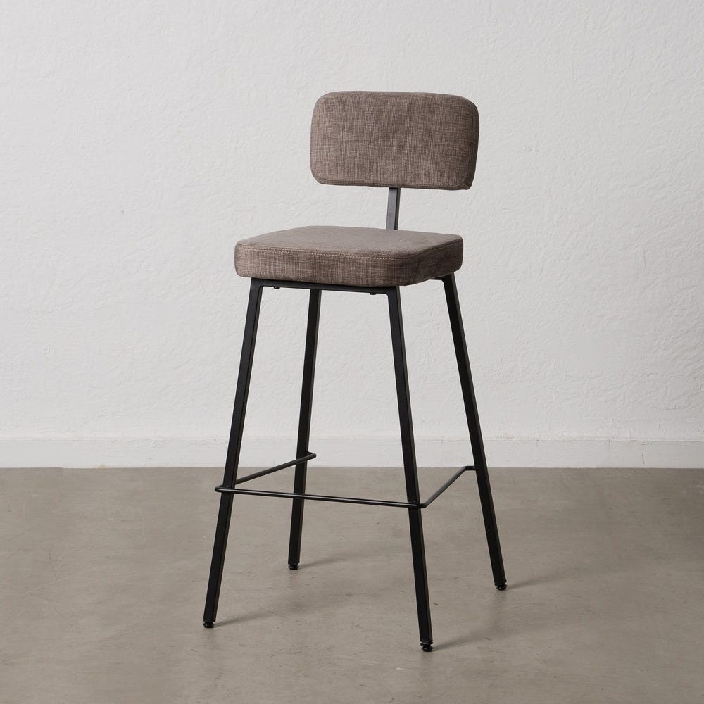 Banco Cinza Tecido-Metal Decoração. 39x50,50x103 cm (4 unidades) - Image 7