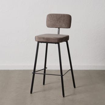 Banco Cinza Tecido-Metal Decoração. 39x50,50x103 cm (4 unidades) - Image 5