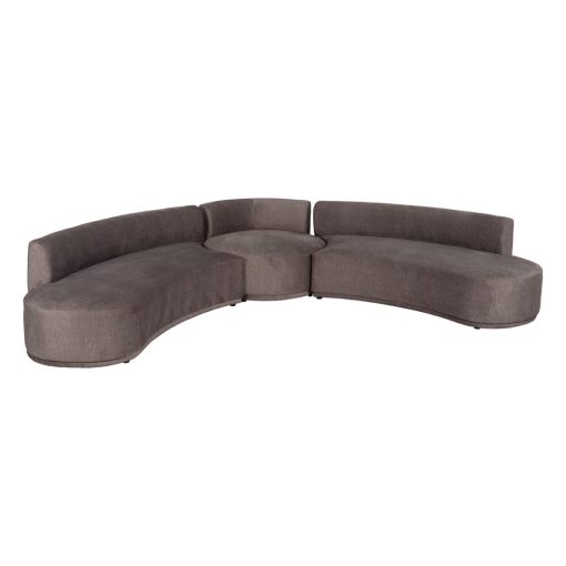 Sofá de 3 peças Taupe Old Tecido Room 405 x 112 x 70 cm - Image 4