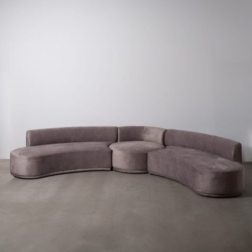 Sofá de 3 peças Taupe Old Tecido Room 405 x 112 x 70 cm - Image 7