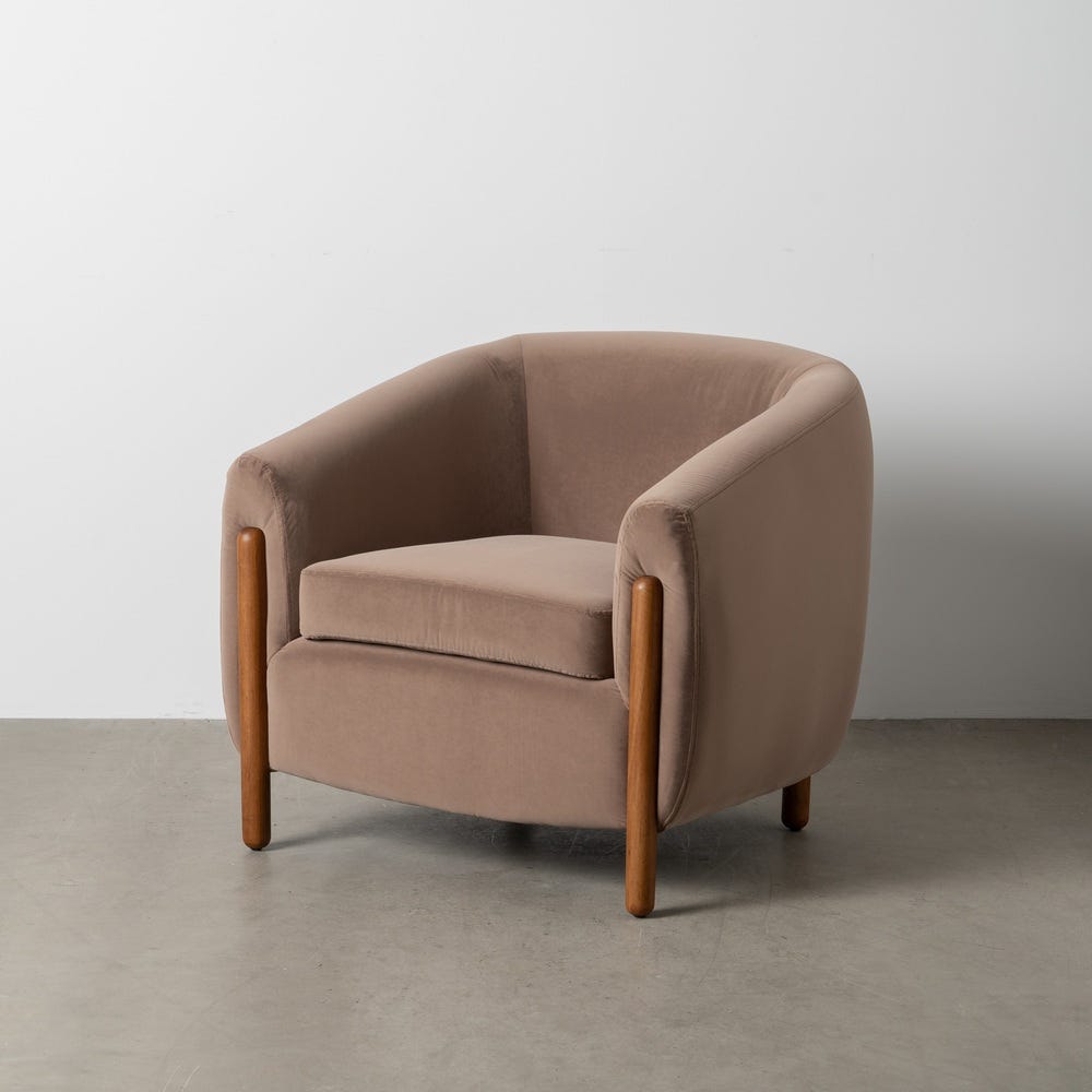 Cadeira de sala Taupe Old Tecido-Madeira 87 x 80 x 81 cm - Image 3
