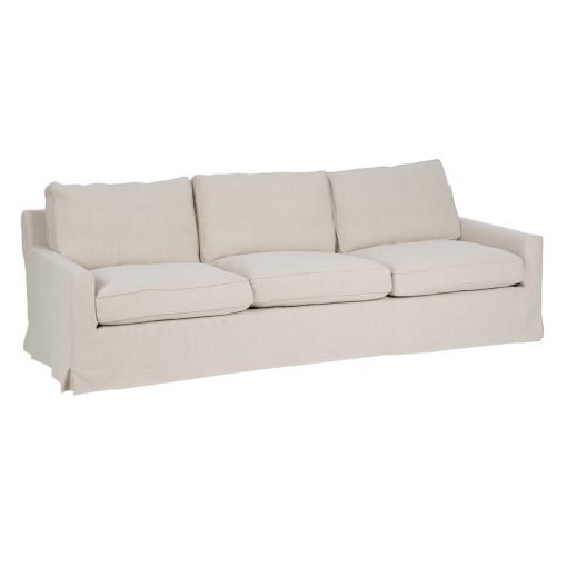 Sofá 4 Lugares Creme Tecido-Madeira 260 X 100 X 83 Cm - Image 11