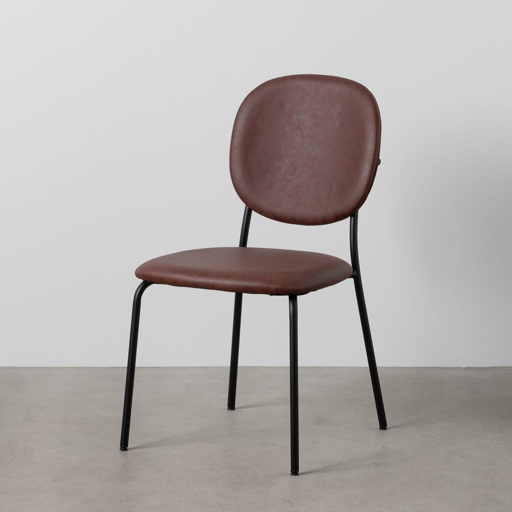 Cadeira Castanho Pu/Metal Sala 48 X 53 X 84 Cm (2 unidades) - Image 8