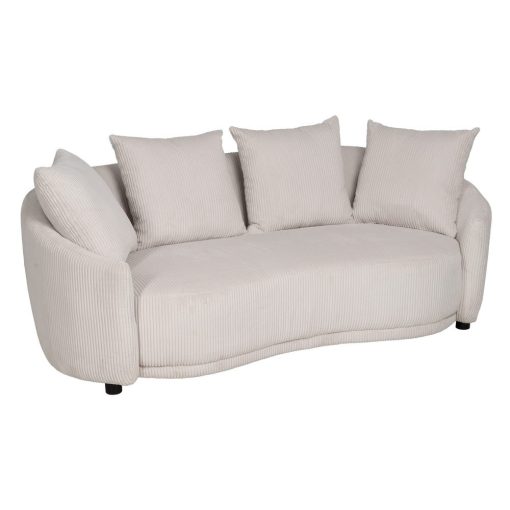 Sofá 3 Lugares Sala Creme Tecido 197 X 96 X 75 Cm - Image 4