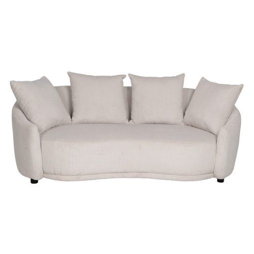Sofá 3 Lugares Sala Creme Tecido 197 X 96 X 75 Cm - Image 9