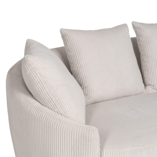 Sofá 3 Lugares Sala Creme Tecido 197 X 96 X 75 Cm - Image 11